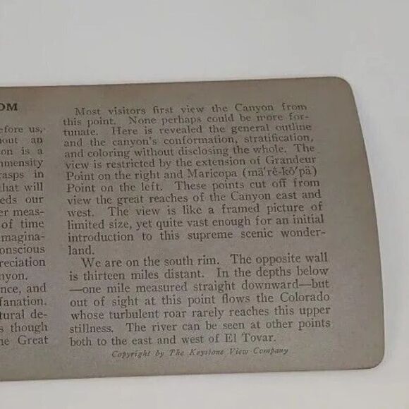 Antique 1920s Vista Of The Grand Canyon, Rim Trail, Arizona Stereoview Card - Picture 4 of 8